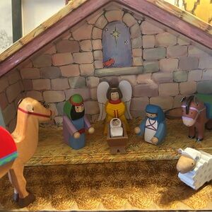 Hallmark Vibrant Nativity Scene with Angel and Animals